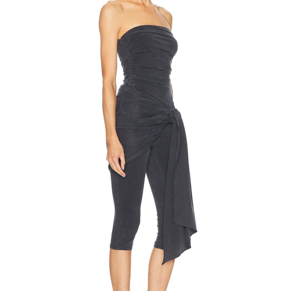 Alexander Wang Strapless Wrap Catsuit in Grey